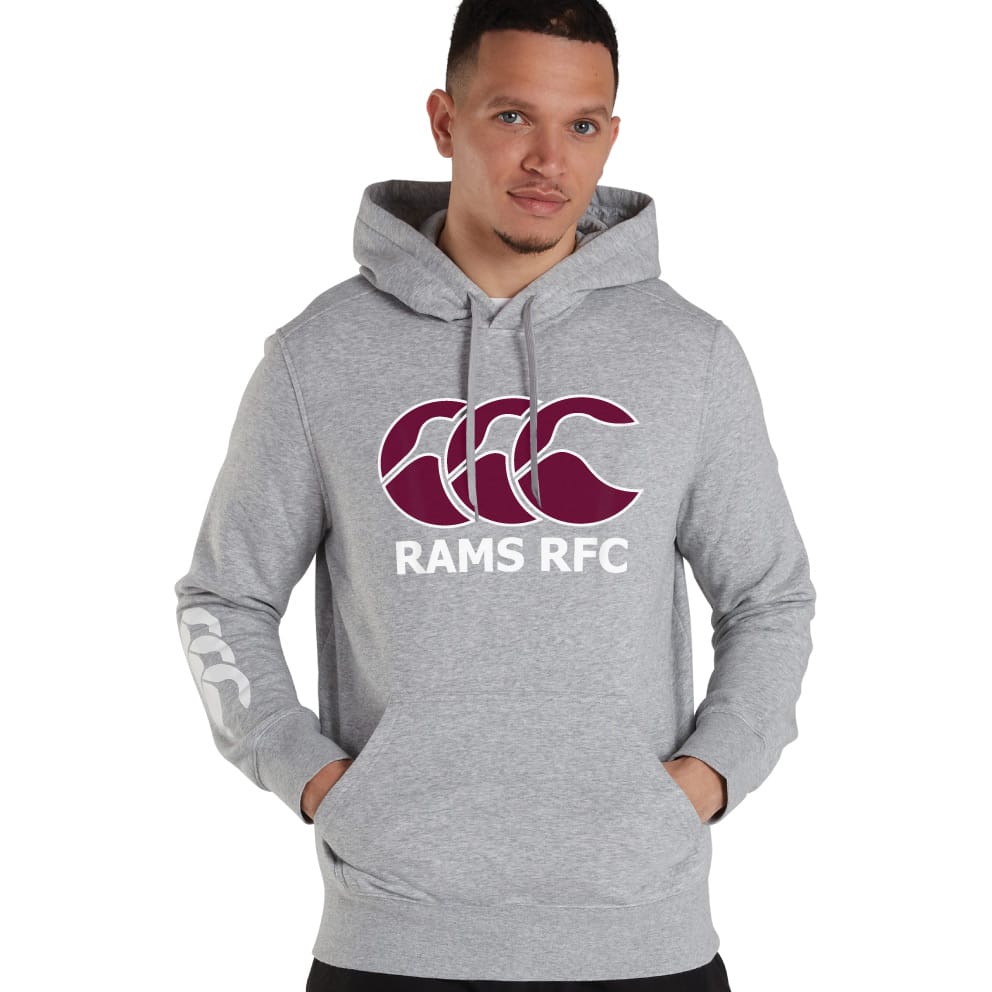 RAMS Club Logo Hoodie Grey - Rams Rugby